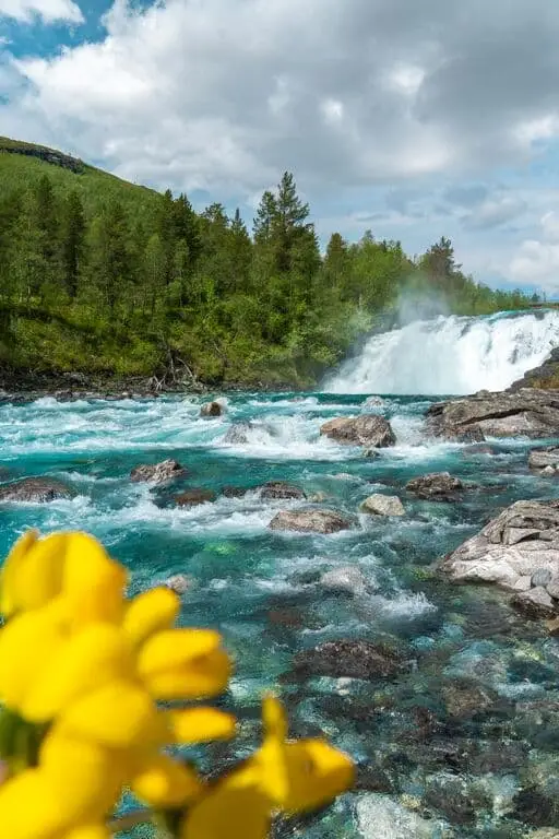 Rjoandefossen Waterfall, Voss Norway