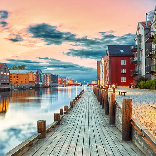 SilverOpus Sunset over the Nidelva river in Trondheim
